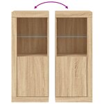 vidaXL Buffet avec lumières LED chêne sonoma 41x37x100 cm