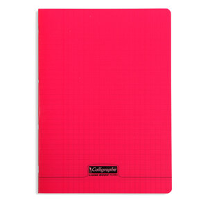 Cahier piqué POLYPRO 21x29,7 cm 96p séyès 90g Rouge CALLIGRAPHE