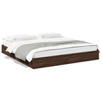 vidaXL Cadre de lit avec tiroirs sans matelas chêne marron 200x200 cm
