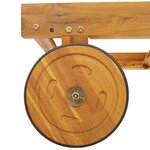 vidaXL Chaises Longues 2 Pièces avec coussins et roues Beige Bois massif d'acacia