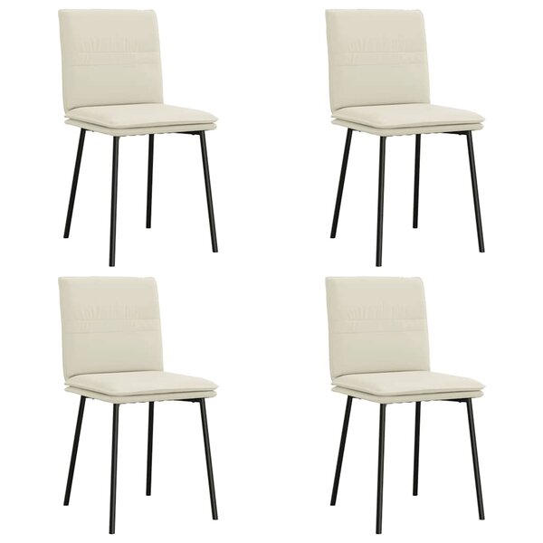 vidaXL Chaises à manger lot de 4 Crème Velours