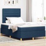 vidaXL Lit à ressort LED avec matelas Bleu 120 x 200 cm tissu