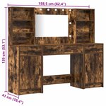 vidaXL Ensemble de Coiffeuse 3 Pièces Chêne fumé Bois d'ingénierie