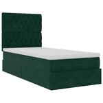vidaXL Cadre de lit ottoman avec matelas vert foncé 90x200 cm velours