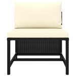 vidaXL Salon de jardin 12 Pièces avec coussins Résine tressée Noir