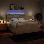 vidaXL Sommier à lattes de lit avec matelas Crème 200x200 cm Tissu