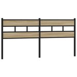 vidaXL Tête de lit chêne sonoma 200 cm fer et bois d’ingénierie