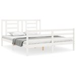 vidaXL Cadre de lit sans matelas blanc 160x200 cm bois massif