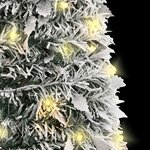 vidaXL Sapin de Noël artificiel escamotable avec neige floquée 100 LED