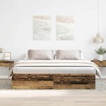 vidaXL Cadre de lit sans matelas vieux bois 200x200 cm bois ingénierie