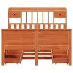 vidaXL Lit bibliothèque sans matelas cire marron 150x200 cm pin massif