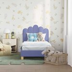 vidaXL Cadre de lit pour tout-petit avec tête de lit Bleu denim Tissu