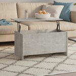 vidaXL Table basse gris béton 102x55 5x52 5 cm bois d'ingénierie