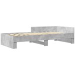 vidaXL Cadre de lit sans matelas gris béton 90x190cm bois d'ingénierie