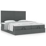 VidaXL Cadre de lit ottoman avec matelas gris foncé 200x200cm tissu