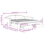 vidaXL Lit de jour avec gigogne et tiroirs rose 100x200 cm velours