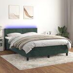 vidaXL Sommier à lattes de lit avec matelas LED Vert foncé 140x190 cm