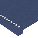 vidaXL Tête de lit avec oreilles Bleu 183x16x118/128 cm Tissu