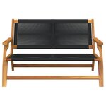 vidaXL Mobilier de jardin Noir 78 x 122 x 73cm Bois d'acacia massif