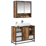 vidaXL Ensemble de mobilier de salle de bain 2 Pièces Bois Ancien