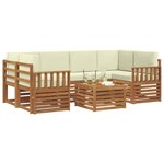 vidaXL Ensemble de canapés d'extérieur 7 Pièces Naturel et Crème