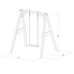 AXI Portique simple en bois 1 balançoire Marron Blanc 160x181x207cm