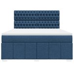 vidaXL Sommier à lattes de lit avec matelas Bleu 180x200 cm Tissu