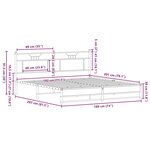 vidaXL Cadre de lit en métal sans matelas chêne fumé 180x200 cm
