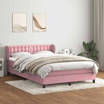 vidaXL Sommier à lattes de lit avec matelas rose 140x220 cm velours
