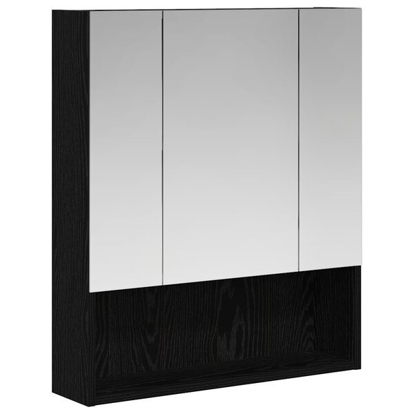 vidaXL Armoire Miroir de Salle de Bain Chêne noir 60 x 14.5 x 70 cm