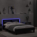 vidaXL Cadre de lit avec tête de lit et LED noir 120x200 cm