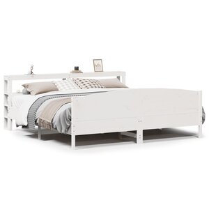 vidaXL Cadre de lit sans matelas blanc 180x200 cm bois massif de pin