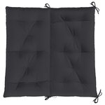 vidaXL Coussin de banc de jardin noir 100x(50+50)x7 cm tissu oxford