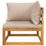 vidaXL Salon de jardin avec coussins 2 Pièces bois massif acacia