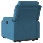vidaXL Fauteuil inclinable électrique bleu velours