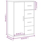 vidaXL Buffets 2 Pièces blanc 60x31x84 cm bois d'ingénierie