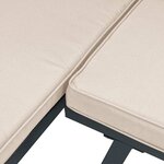 vidaXL Salon de jardin avec coussins 4 Pièces noir acier enduit de poudre