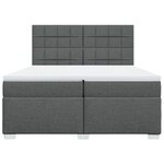 vidaXL Sommier à lattes de lit avec matelas Gris foncé 200x200cm Tissu