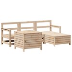 vidaXL Salon de jardin 5 Pièces bois de pin massif
