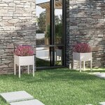 vidaXL Jardinières 2 Pièces Blanc 50x50x70 cm Bois de pin massif