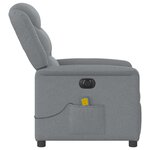 vidaXL Fauteuil de massage inclinable électrique gris clair tissu