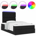 vidaXL Cadre de lit ottoman avec matelas noir 120x200cm tissu