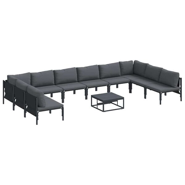 vidaXL Ensemble de canapé de jardin Anthracite Acier