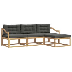 vidaXL Ensemble de canapés d'extérieur 4 Pièces Blanc et anthracite