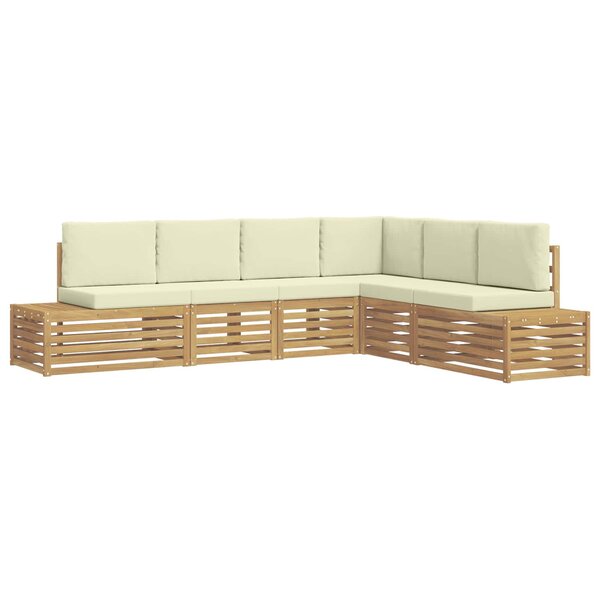 vidaXL 6 pc Ensemble de canapés d'extérieur Polyester Blanc