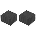 vidaXL Carreaux de protection antichoc 12Pièces Caoutchouc 50x50x3cm Noir