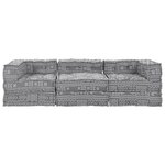 vidaXL Coussin 3 Pièces Gris clair 70 x 70 x 54 cm Polyester