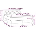 vidaXL Sommier à lattes de lit et matelas Gris clair 140x190cm Velours