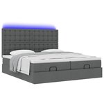 VidaXL Cadre de lit ottoman avec matelas gris foncé 200x200cm tissu