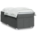 vidaXL Sommier à lattes de lit et matelas Gris foncé 90x190 cm Tissu